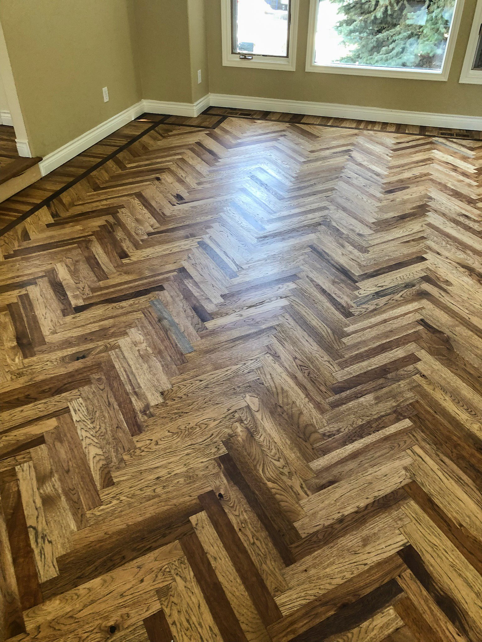 Herringbone Hardwood Floor Pattern Installed By Young Brothers Hardwood Floors