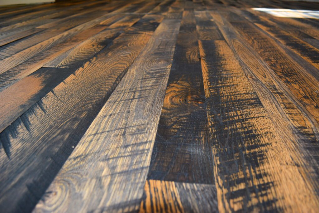 Dark stained hardwood floor texture